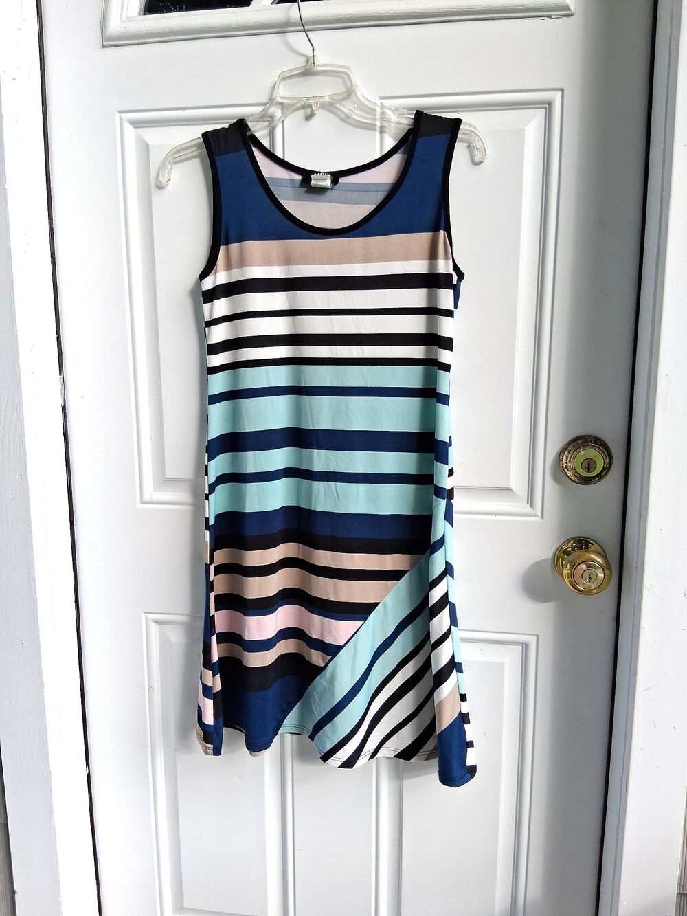 315 Striped Sleeveless Knee-Length Summer Dress MSK Petite PS